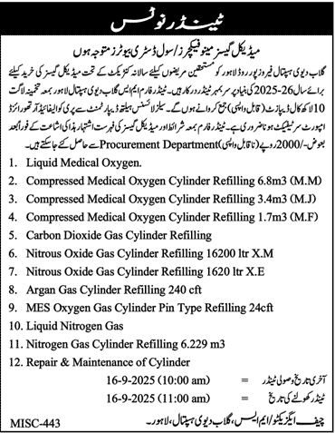 Gulab Devi Hospital Lahore Tender Notice